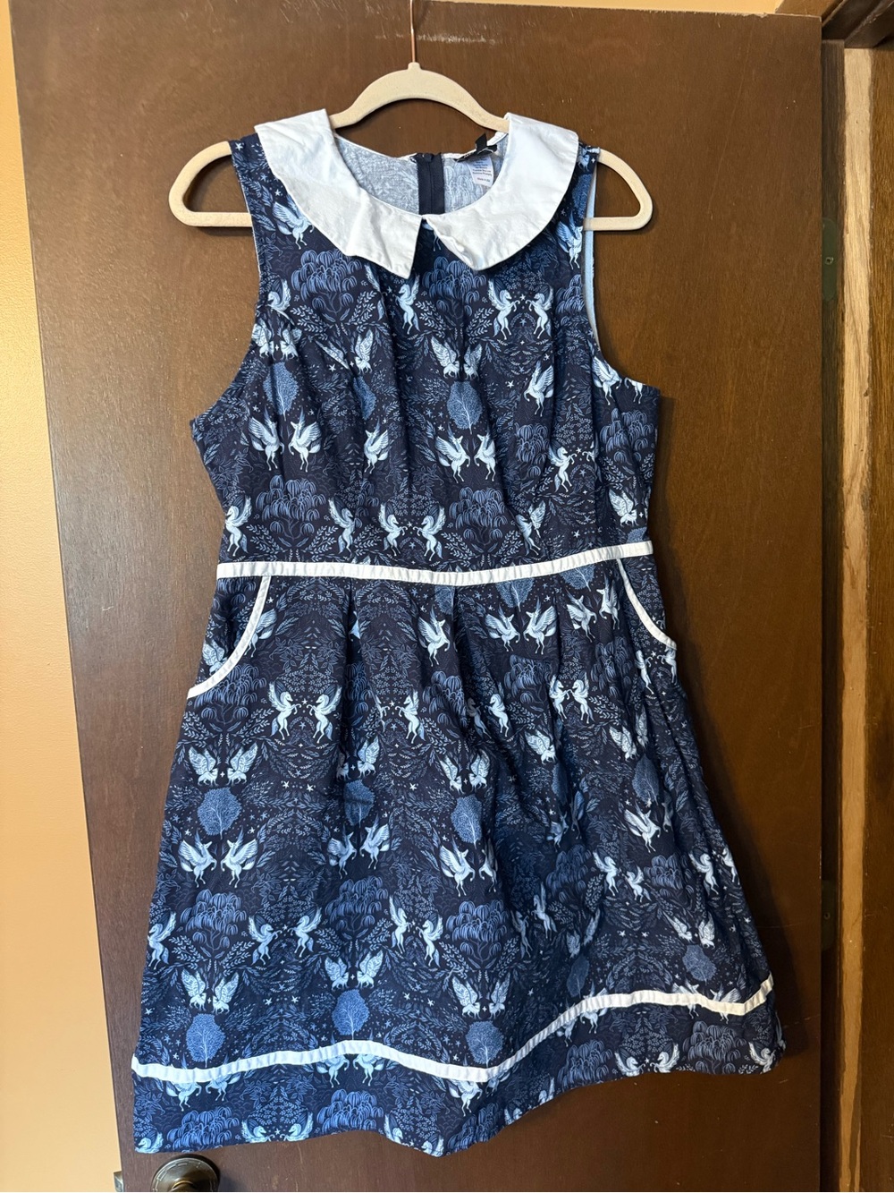 Retrolicious NWOT Midnight Collared Dress 1X (Blue, Pegasus, Trees, Forest)